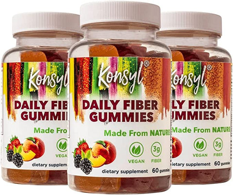 NEW 3 Pack Konsyl Daily Fiber Gummies