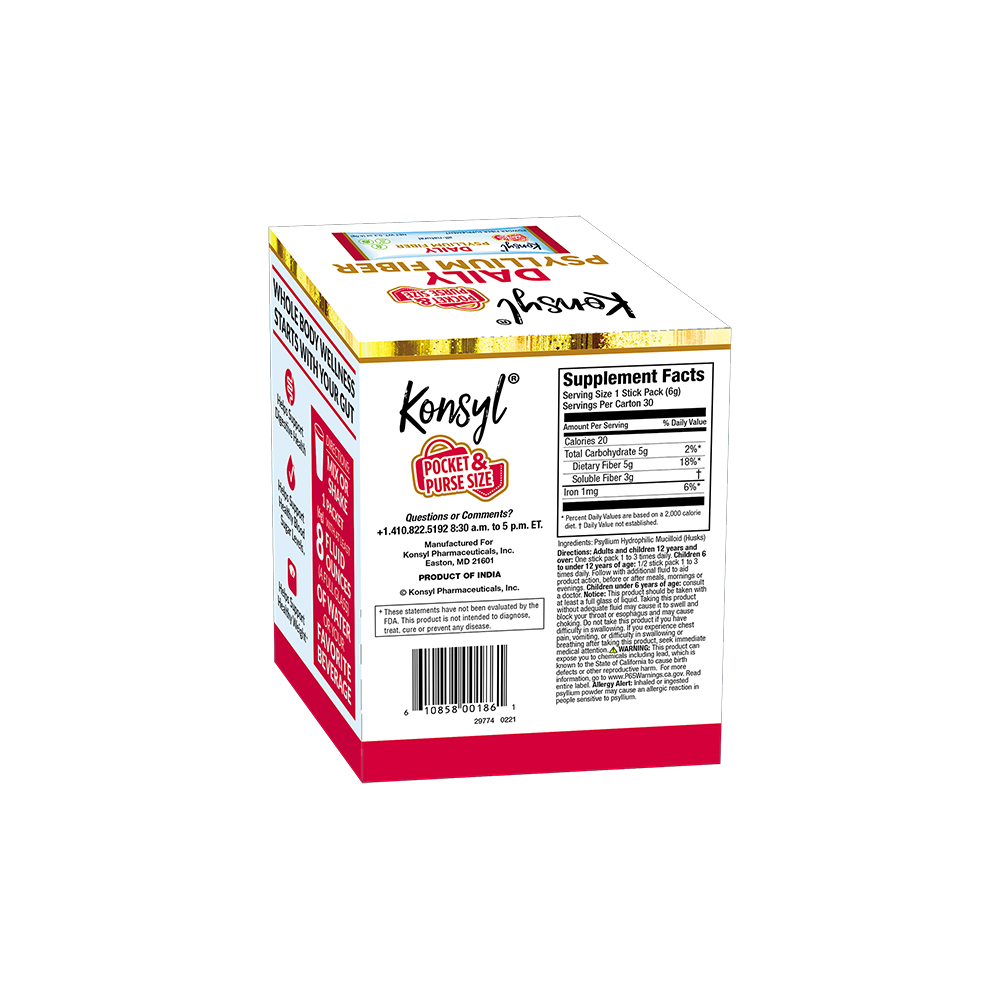 Konsyl Daily Psyllium Fiber Stick Packs